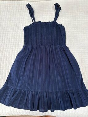 Vineyard Vines Girls Navy Ruffle Strap Sundress Size L NWOT